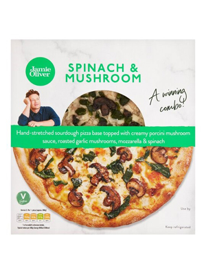 Spinach & Mushroom pizza